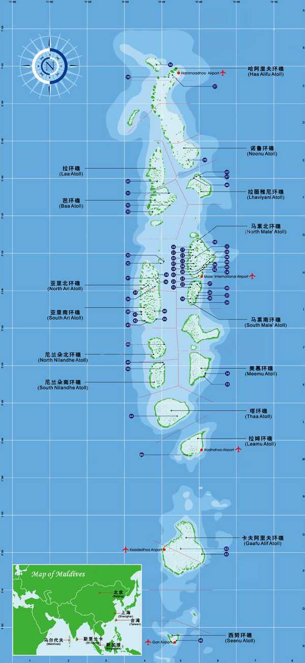 马尔代夫环礁大体图