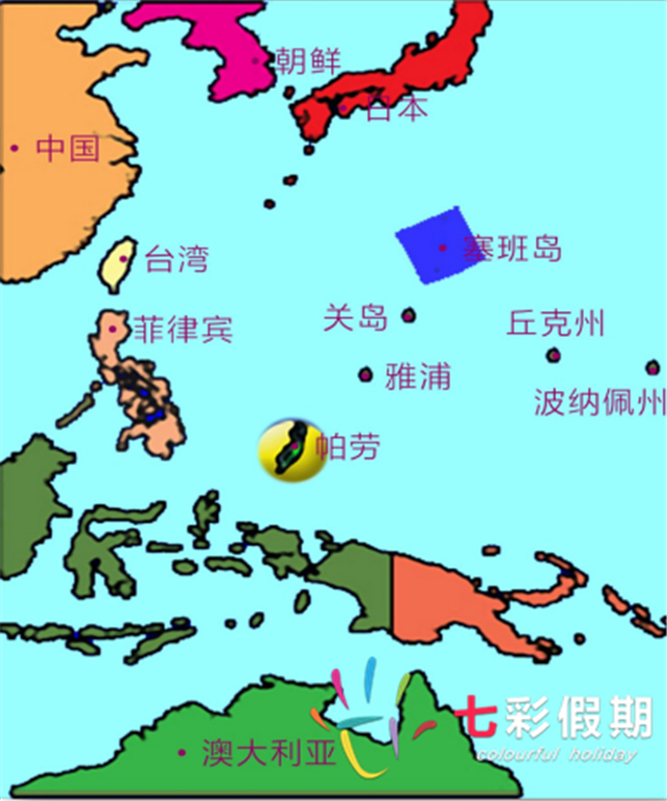 帕劳共和国地图高清版